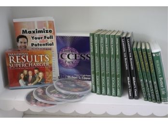 Collection Of Books/CDs Titles Includes Future Choice By Michael S. Clouse & Results Supercharger