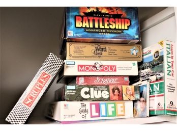 Collection Of Kids Board Games Includes Battleship, Monopoly, Clue And More