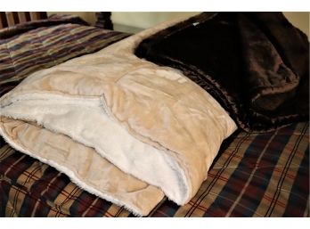 Plush Fleece Reversible Throw By Cynthia Rawling Includes Austin Horn Collection Velvet & Faux Fur