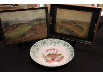 Collection Includes Quality Lady Clare Golf Tray, Matching Placemats & Large Pasta Bowl Made In Italy