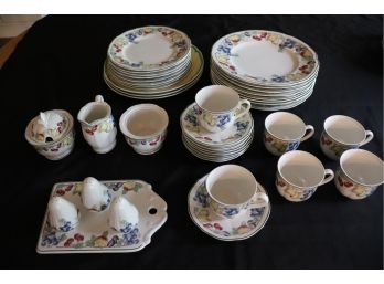 Collection Of Villeroy & Boch Fruits Pattern Includes Plates, Cups, Saucers & More