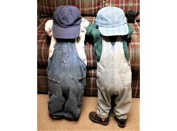 Vintage Timeout Kids Sized Dolls With Oshkosh Clothing/Winnie The Pooh Boots - Good Condition For Age