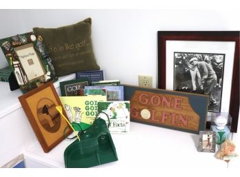 Golf Collection Includes Books, Frames And Decorative Items