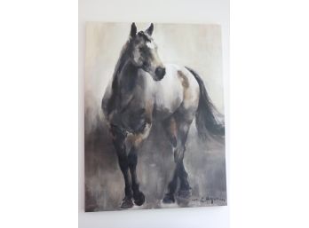 Large Stallion Horse - Copper & Nickel Grey Crop Canvas Art By Marilyn Hagerman