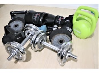 Exercise Equipment Includes - Perfect Push Up, Dumbbells, Kettlebells, Boxing Gloves