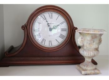 Howard Miller Battery Operated Mantle Clock And Tall And Decorative Wax Candle Urn