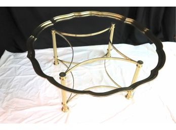 Beautiful Brass, Glass Tray Table - With Removable Tray,