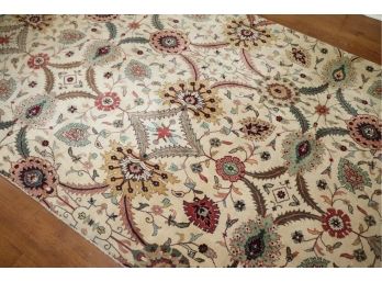 Beautiful Contemporary Style Area Rug Hand Made Bound Rug- Indo-Persian Style 11'3' X 5'5'