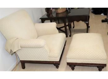 Accent Chair With Ottoman Matching Chair In Earlier Lot!