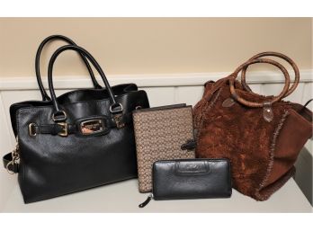 Womens Handbags- Black Michael Kors, Coach Wallet & Planner & Free People Suede With Straps