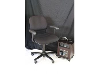 Quality Steelcase Rolling Office Chair, Portable Space Heater