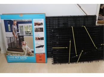 Pet Accessories Includes XL Dog Cage, Medium Dog Cage & Gate