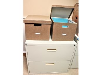 2 Drawer M&M File Cabinet Great For Storage With No Key Includes 2 File Storage Boxes
