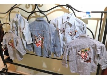 Vintage Warner Bros Clothing Kids Sizes- Small Denim Jacket With Logo - 2 Shirts XS, And Zzz
