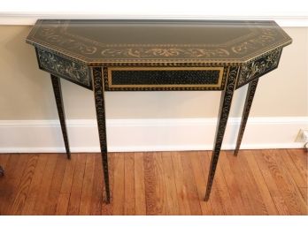 Beautiful Wellington Hall Console Table With Hand Painted Floral Detail