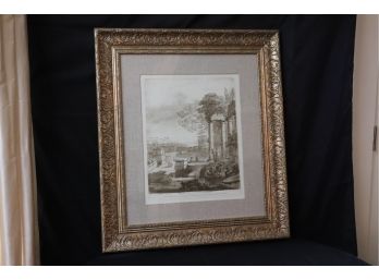 Framed Print Of  Pastoral View And Second In Series.  Artist Claude Le Lorrain