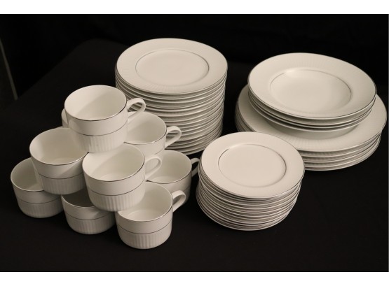 Gibson Fine Dinnerware With Silver Trim  Assorted Pieces