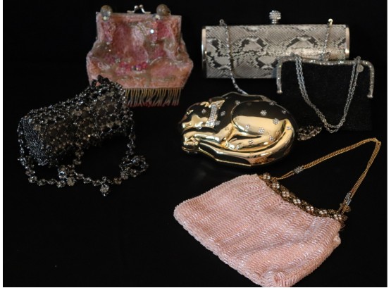 6 Vintage Evening Handbags  Most Beaded, 1 Snakeskin & More