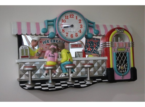 50s Sock Hop Diner Wall Decorative Clock