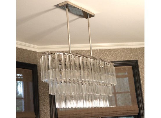 Classic Oval 3 Tier Levels Of Crystal Rods Chandelier By Lightolier