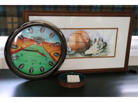 Sports Inspired Decorative Accessories  Framed Print & Wall Clock