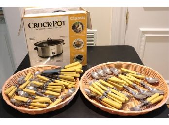 Crock Pot Classic In Original Packaging With Assorted Sabatier Flatware