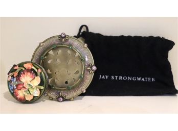 Pair Of Jay Strongwater Small Picture Frame & Compact Mirror