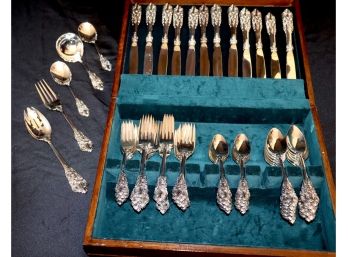 Ornate Detailed Silverplated Flatware Baroque By Godinger  Service For 12