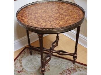 Ardley Hall French Style Round Occasional Table With Antiqued Brass Details