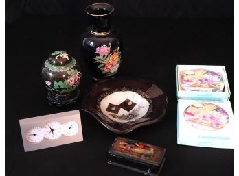 Hand Crafted Decorative Accessories  Hand Painted Vase, Cloisonn Ginger Jar & More
