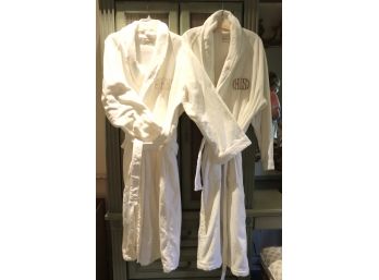 Pair Of His & Hers Frette Velour Terry Cloth Robes  Size XL