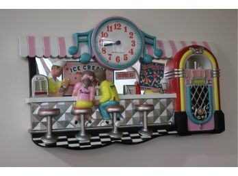 50s Sock Hop Diner Wall Decorative Clock