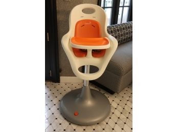 Boon Flair Pedestal Feeding High Chair In White/Orange/Silver