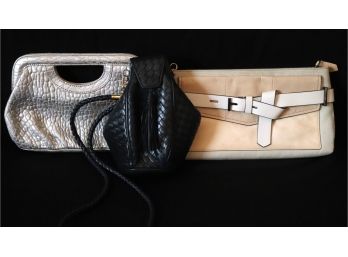 Reed Krakoff Fabric & Leather Clutch Bag, Linea Pelle Metallic Leather Clutch & More