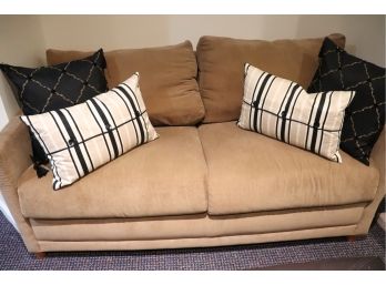 Brown Corduroy Upholstered Loveseat Sleeper Sofa