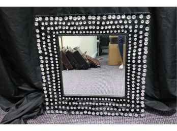 Beveled Square Wall Mirror With Stepped & Graduated Crystal Surround