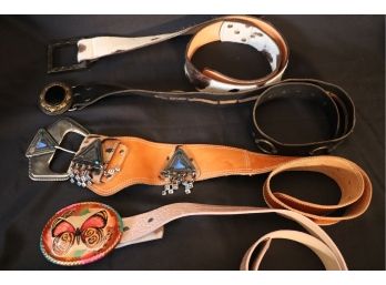 4 Unique Women's Size 32 Leather Belts