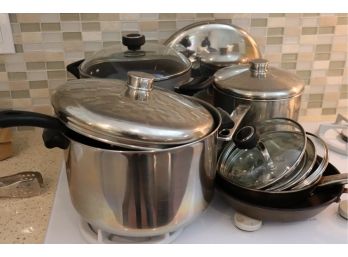 Assorted Pots & Pans By Analon & Farberware