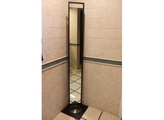Modern Dual Sided Free-Standing Mirror On A Swivel Base With Towel Hook