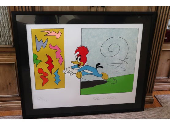 Escape From NYC Signed Ronnie Cutrone Woody Woodpecker Screen Print 63/98 Robert Bane LTD