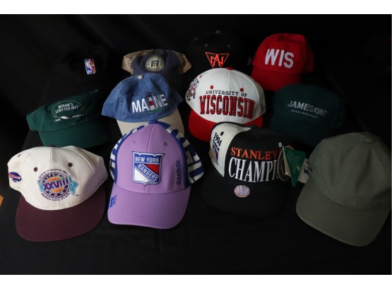 Collection Of Mens Baseball Caps Includes 1994 Starter Rangers Stanley Cup & Super Bowl XXVIII