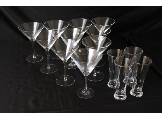 Collection Of Martini Glasses & Pilsner Glasses