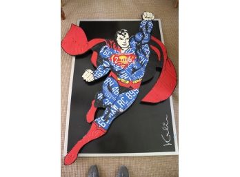 Amazing Superman License Plate Art By Michael Kalish Large Piece Great For DC Fans