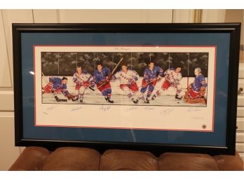 The Rangers Framed & Signed Artwork By Madden 510/1000 With Official NHL Emblem