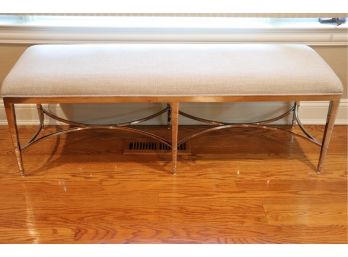 Stunning Bernhardt Polished Chrome Bench With Cushion Gorgeous Chrome Finish & Ornate Frame