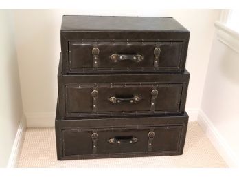 Decorative Single Drawer Stackable Trunks Ranging In Size In Good Condition