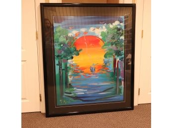 Better World Limited Edition Hand Signed Peter Max 142/495 1989 Serigraph On Paper