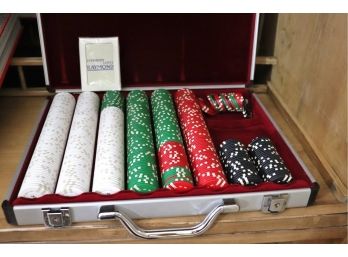 Poker Chip Set With Case & Unopened Playing Cards From Everybody Loves Ray