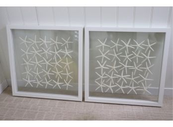 Pair Of Fun Starfish Shadow Boxes From The Karen Robertson Collection- Great For Your Nautical Theme