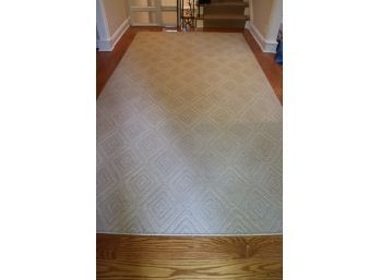 Carpet With Stitched Diamond Pattern In A Neutral Cream Color Tone Appx- 154 Inches X 77 Inches